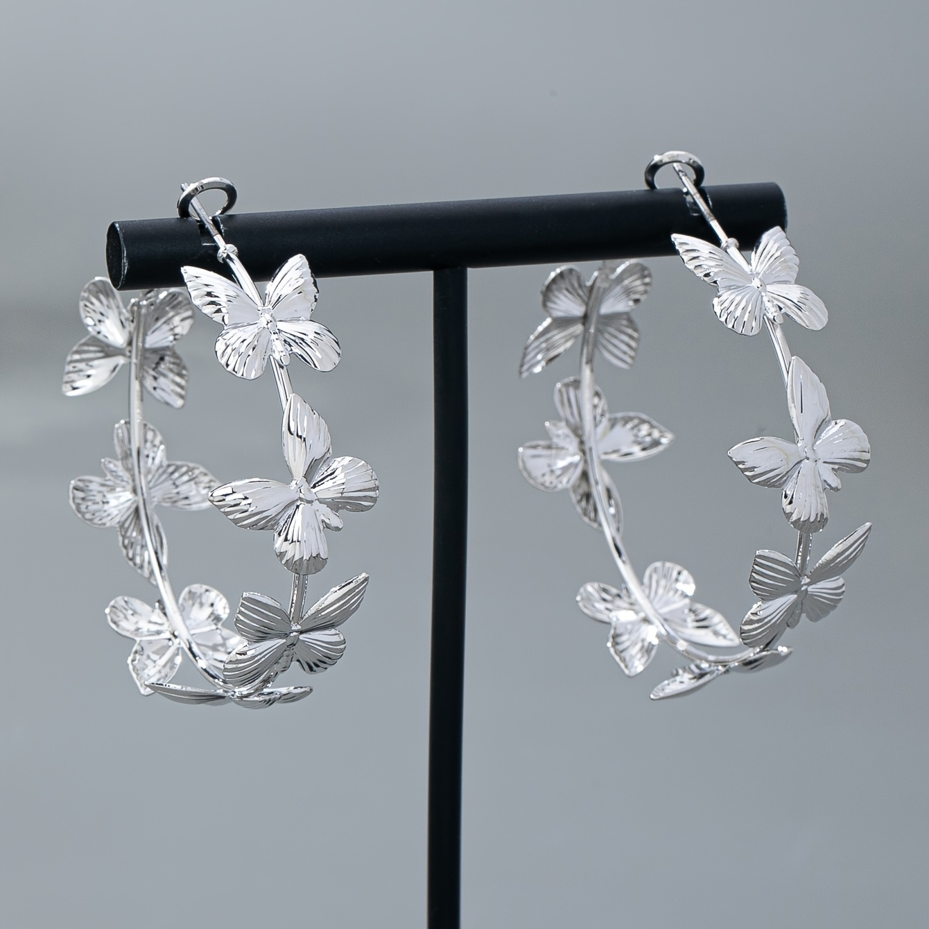 Geometric Simple Butterfly Hoop Earrings